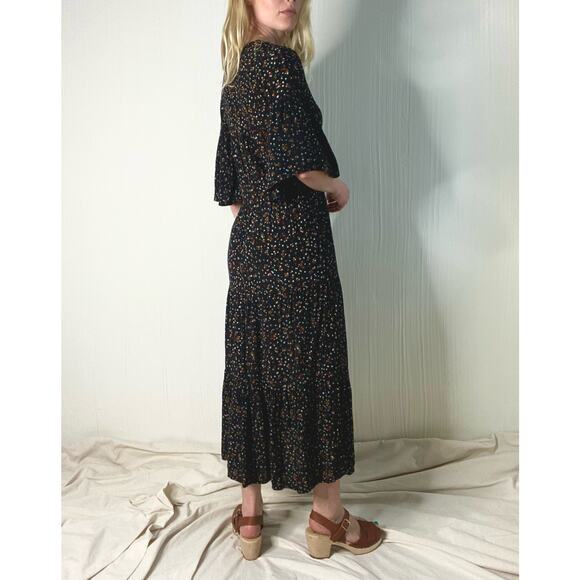 FAITHFULL THE BRAND Melia Black Polka Dot Floral Maxi Dress US XS/S - Picture 8 of 16